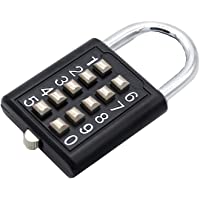 Los mejores  - Combinación de 10 botones candado 5 mecanismo de bloqueo ciegos mayores fijos gimnasio gabinete kit puerta candado…